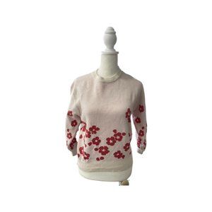 Fancy Collection/Zara Knitwear Pink Sweater with Red Flowers